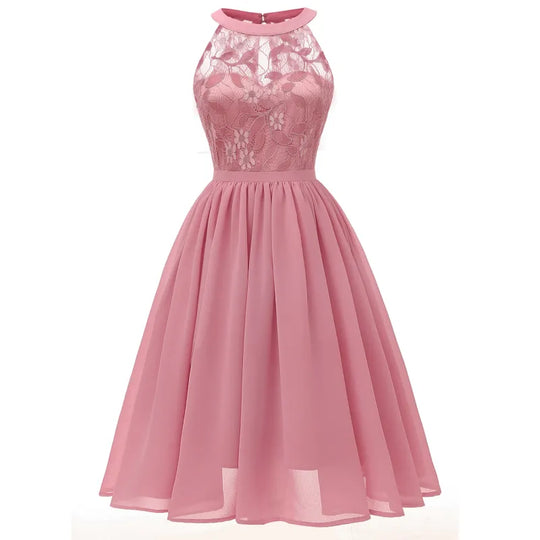 EB | Chiffonkleid mit Spitze und Rüschen