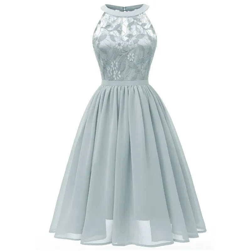 EB | Chiffonkleid mit Spitze und Rüschen