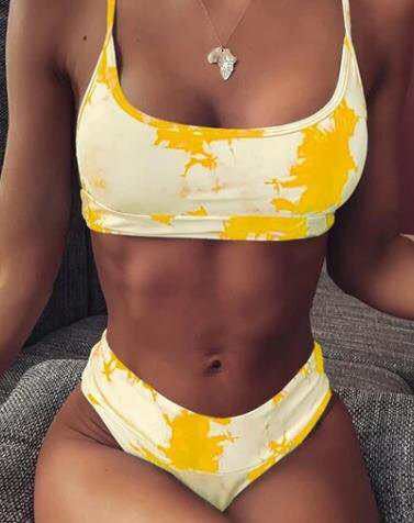 Damen Hoch tailliertes Sport-Bikini-Set EB