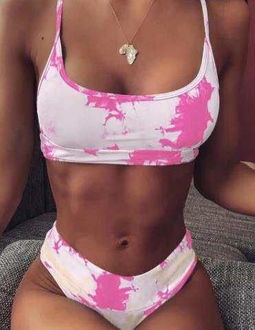 Damen Hoch tailliertes Sport-Bikini-Set EB