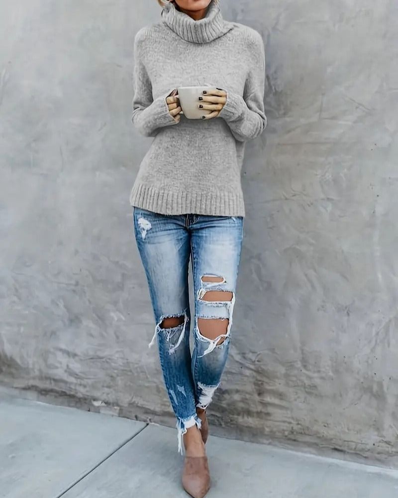 EB | Schlitz-Ärmel Turlteneck-Pullover