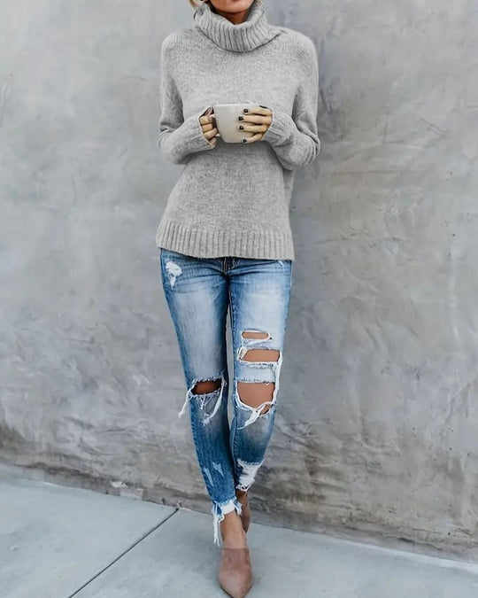 EB | Schlitz-Ärmel Turlteneck-Pullover