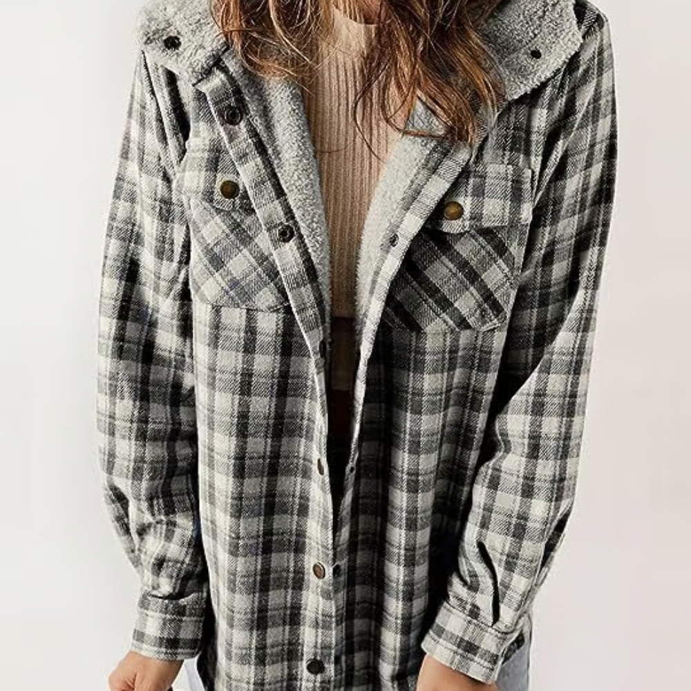 EB | Karierten Kapuzenjacke – Lässiger Herbst - Look