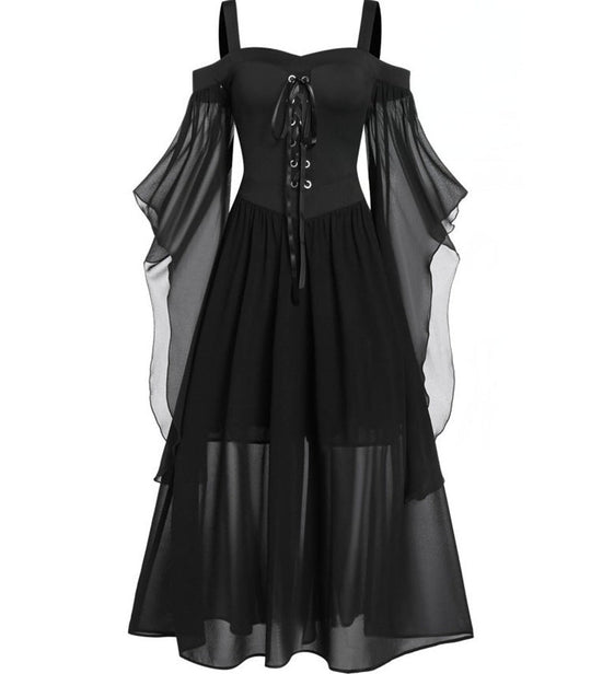 Heidi-Mode | Halloween Hexe Sling Träger und Große Einteilige Kleid