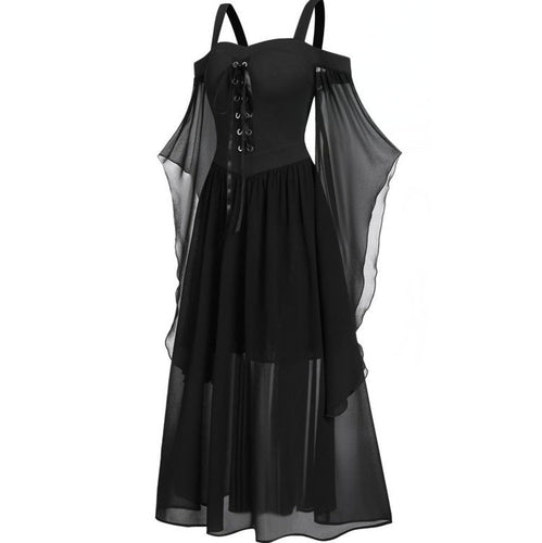 Heidi-Mode | Halloween Hexe Sling Träger und Große Einteilige Kleid