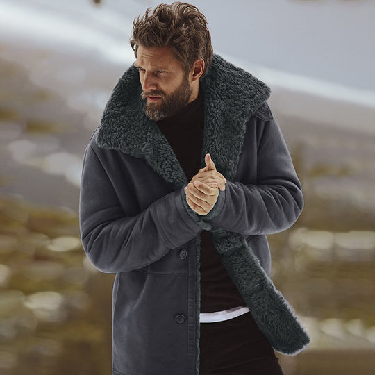 Herren Fleecejacke mit großem Kragen EB