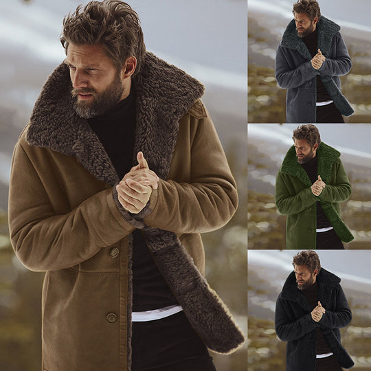 Herren Fleecejacke mit großem Kragen EB