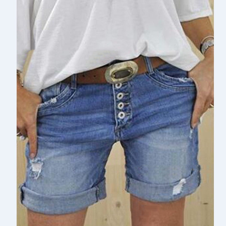 EB | Lässige Ripped Denim-Shorts