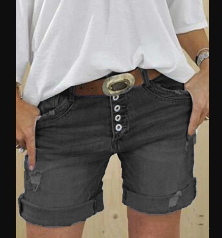 EB | Lässige Ripped Denim-Shorts