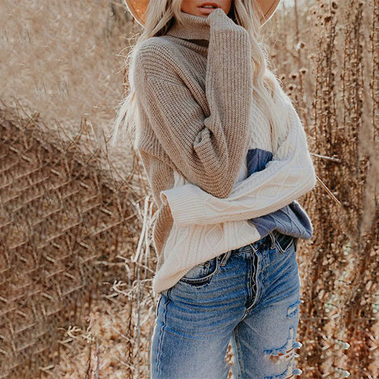 EB | Strickpatchwork-pullover Acryl Modern, Warm
