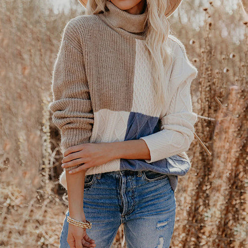 EB | Strickpatchwork-pullover Acryl Modern, Warm
