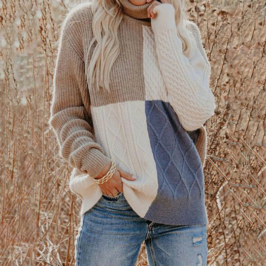 EB | Strickpullover in Kontrastfarbe Gestaltet
