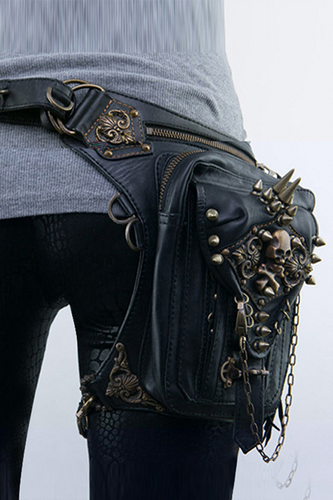 EB | Punk Skull Nieten Ketten Reißverschluss Taschen