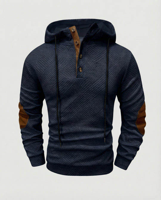 EB | Herren Outdoor Hoodie mit Komfortstretch und Knopfleiste