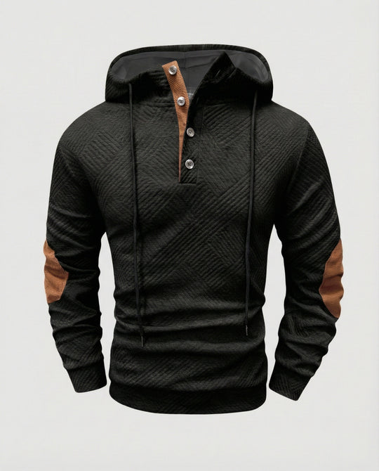 EB | Herren Outdoor Hoodie mit Komfortstretch und Knopfleiste