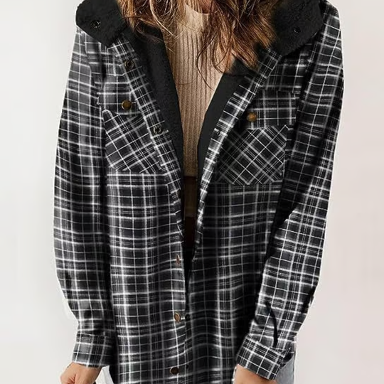 EB | Karierten Kapuzenjacke – Lässiger Herbst - Look