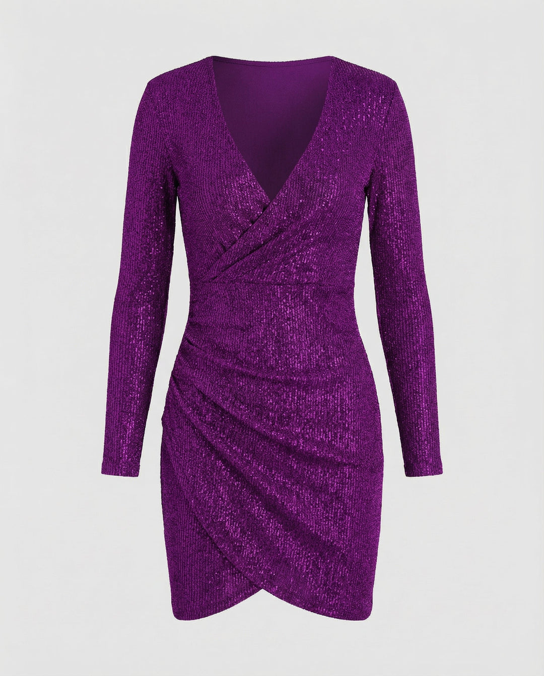 Pailletten V-Ausschnitt Kleid | EB