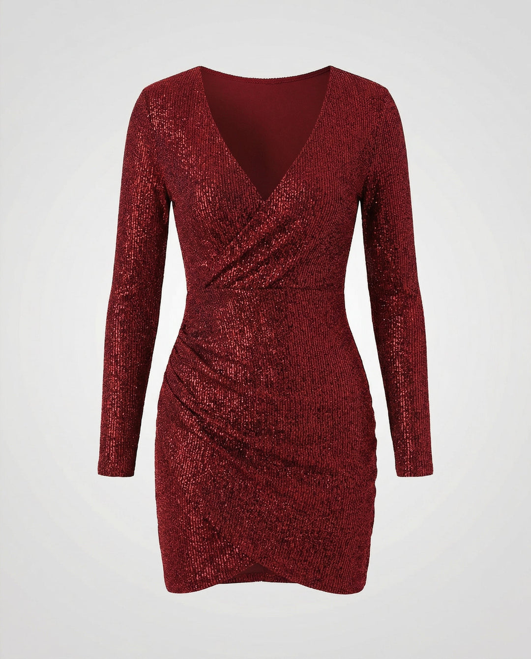 Pailletten V-Ausschnitt Kleid | EB