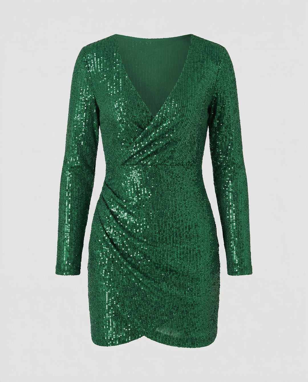 Pailletten V-Ausschnitt Kleid | EB