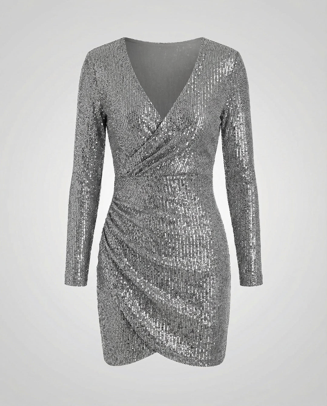 Pailletten V-Ausschnitt Kleid | EB