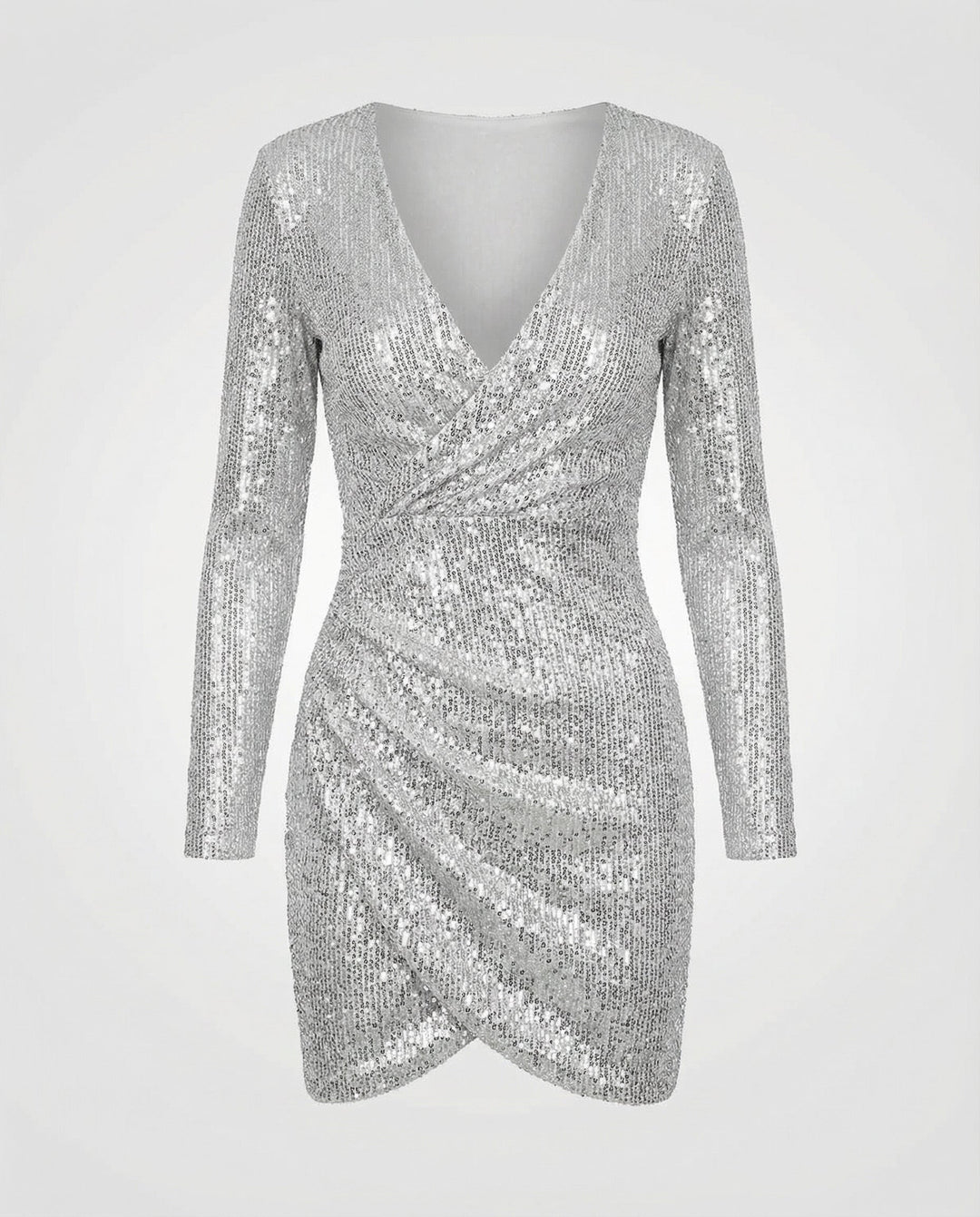 Pailletten V-Ausschnitt Kleid | EB