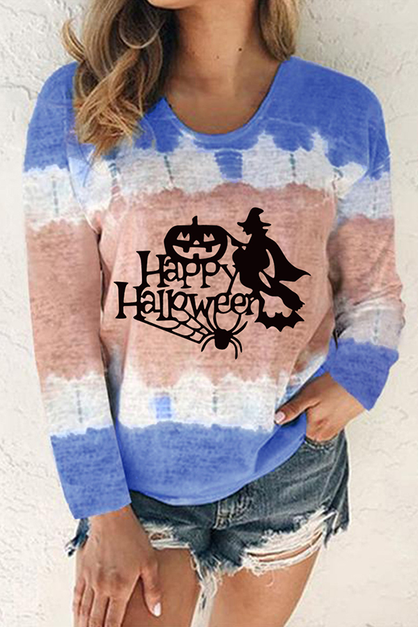 Heidi-Mode | Lässige Druck Split Joint Basic O-Hals Tops