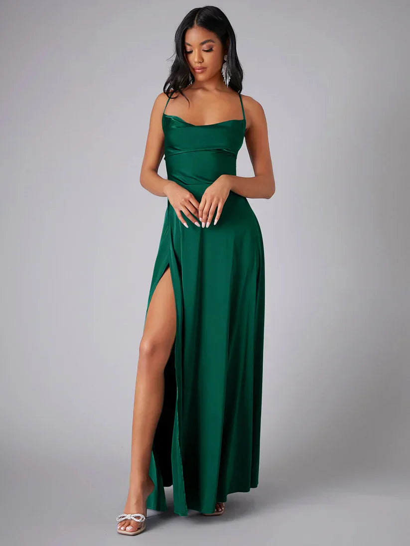 EB | Seiden-Maxikleid mit Geflochtenem Rücken Kleid Dich für Formelle Anlässe Lucette