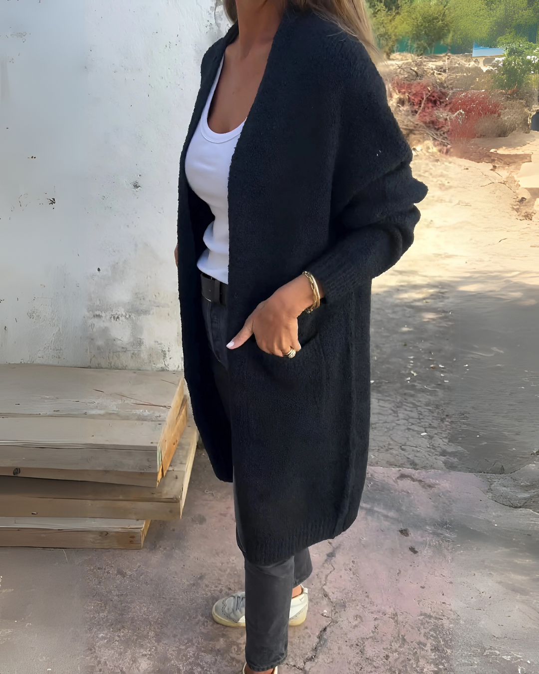 EB | Lässiger Strick Cardigan mit Taschen