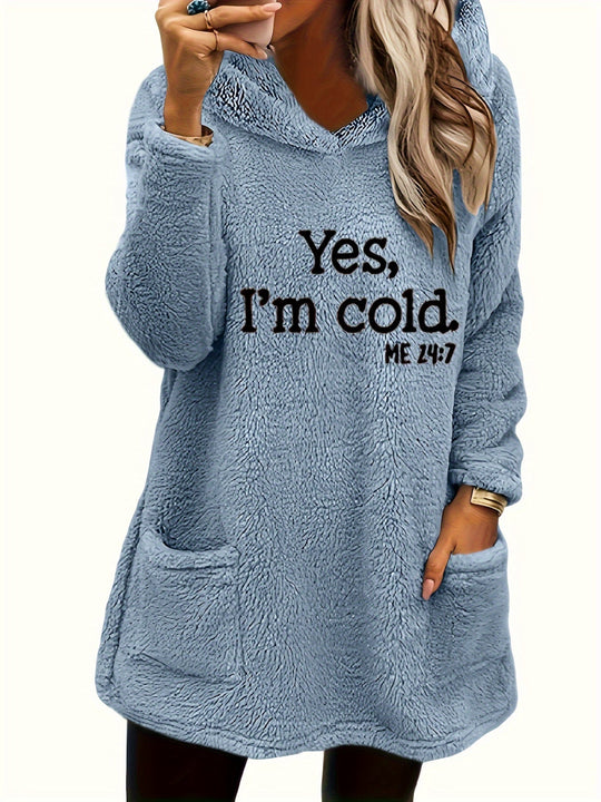 EB | Langer Hoodie mit Print Fleece Wärme und Komfort