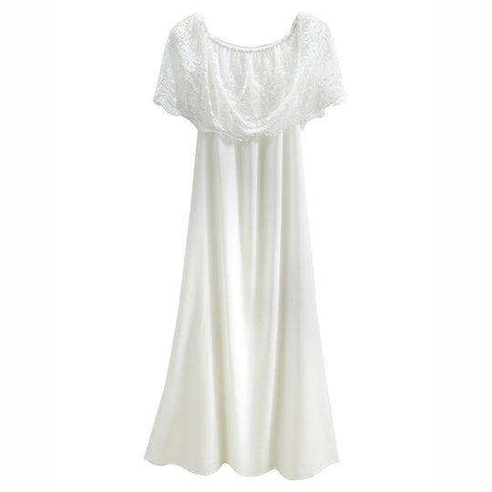 Damen Maxikleid mit schulterfreiem Design und zarter Spitzenverzierung EB