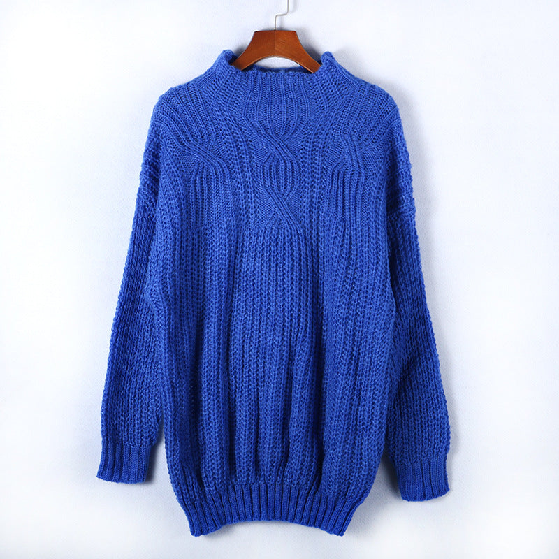 Damen kuscheliger Rollkragenpullover mit strukturiertem Zopfdesign und lässigem Schnitt EB