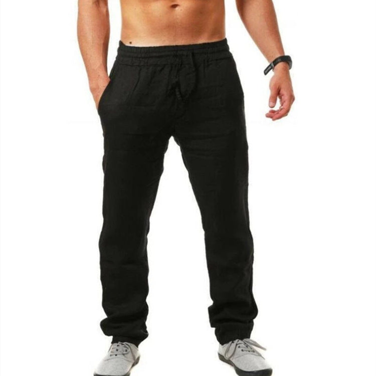 Herren nan leichte Leinenhose mit elastischem Bund tapered Schnitt EB