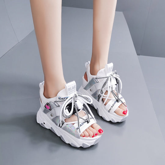 Damen Sportliche High-Top Sandalen mit rutschfester Sohle und modischem Design EB