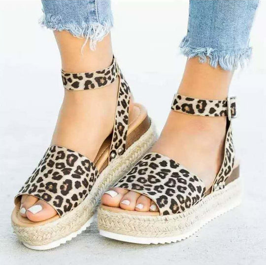 Damen Wedge-Sandalen mit elastischem Riemen und komfortablem Fußbett EB