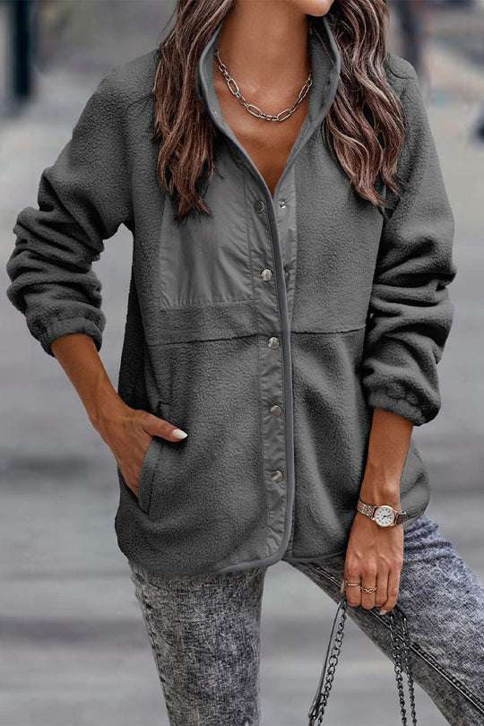 EB | Solid Patchwork Pocket Halb-A Rollkragenjacke (7 Farben)