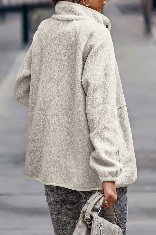 EB | Solid Patchwork Pocket Halb-A Rollkragenjacke (7 Farben)