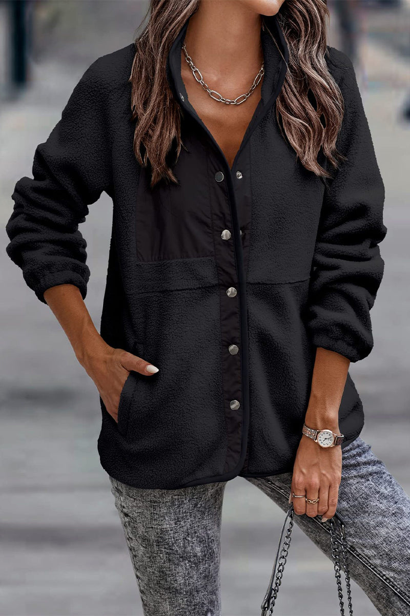 EB | Solid Patchwork Pocket Halb-A Rollkragenjacke (7 Farben)