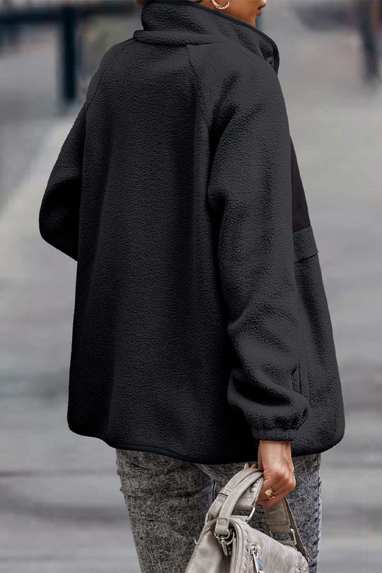 EB | Solid Patchwork Pocket Halb-A Rollkragenjacke (7 Farben)
