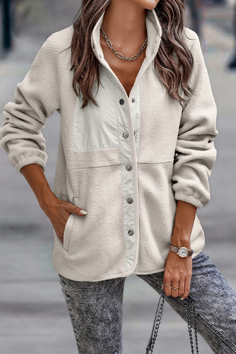 EB | Solid Patchwork Pocket Halb-A Rollkragenjacke (7 Farben)