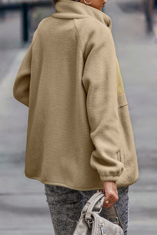 EB | Solid Patchwork Pocket Halb-A Rollkragenjacke (7 Farben)