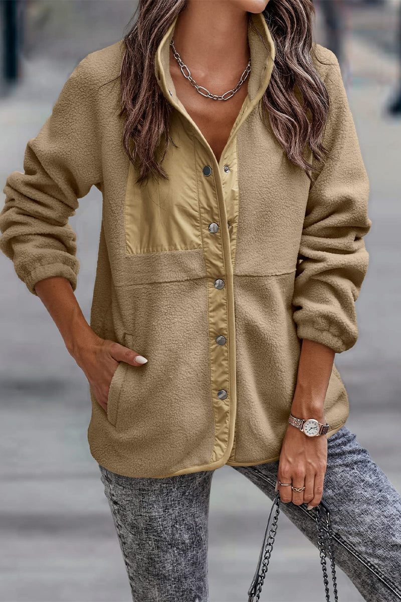 EB | Solid Patchwork Pocket Halb-A Rollkragenjacke (7 Farben)