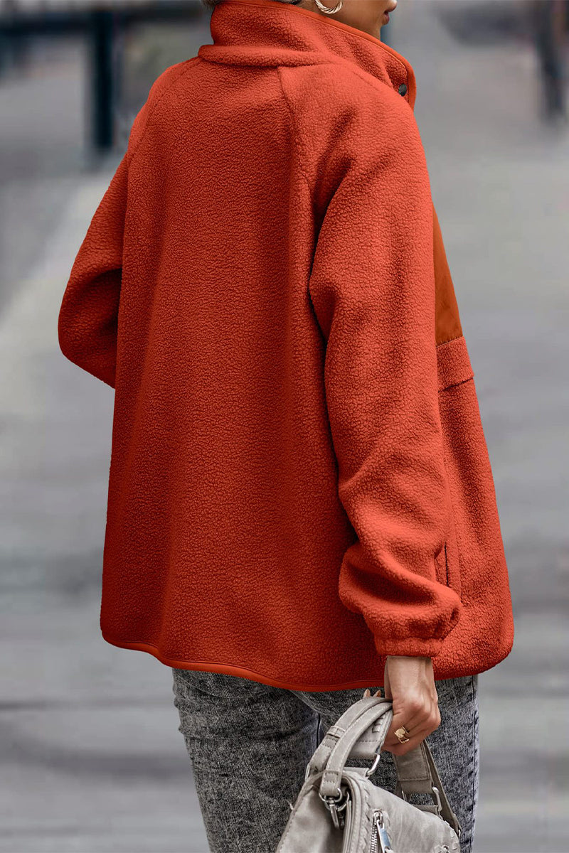 EB | Solid Patchwork Pocket Halb-A Rollkragenjacke (7 Farben)