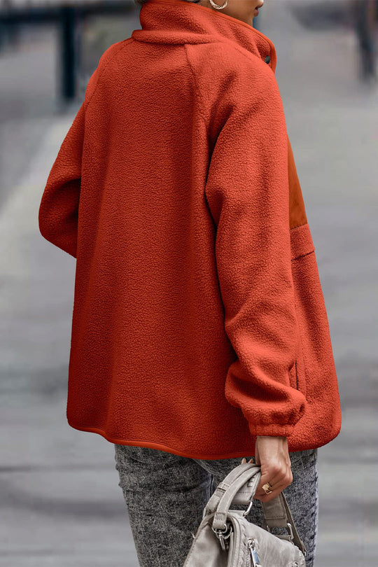 EB | Solid Patchwork Pocket Halb-A Rollkragenjacke (7 Farben)