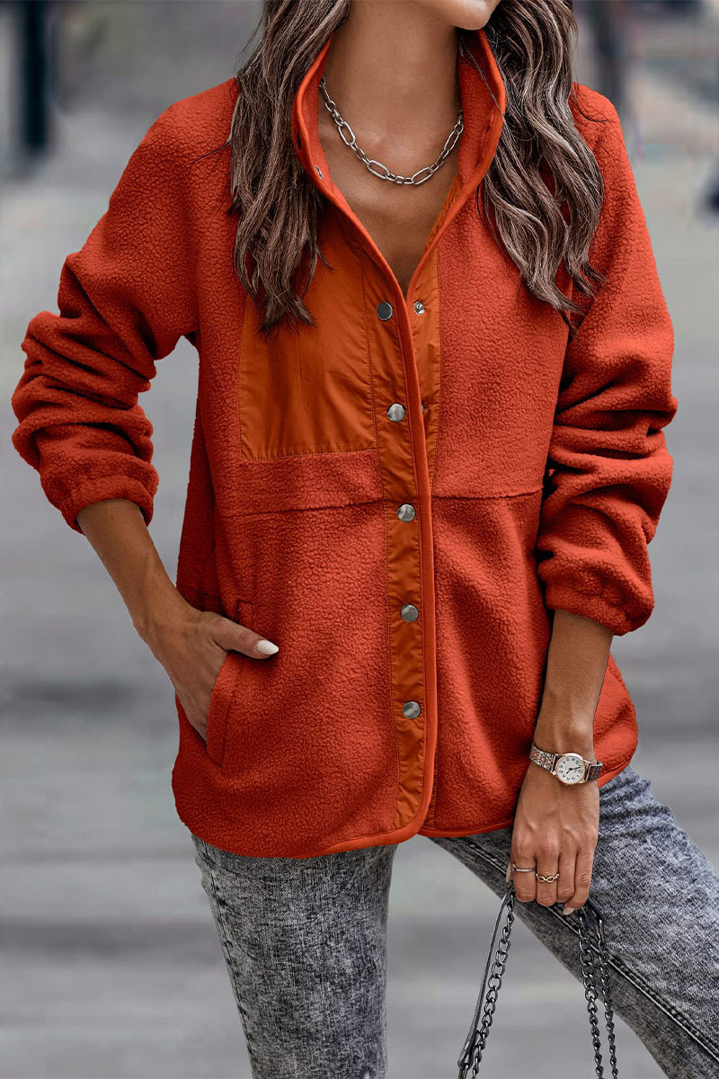EB | Solid Patchwork Pocket Halb-A Rollkragenjacke (7 Farben)