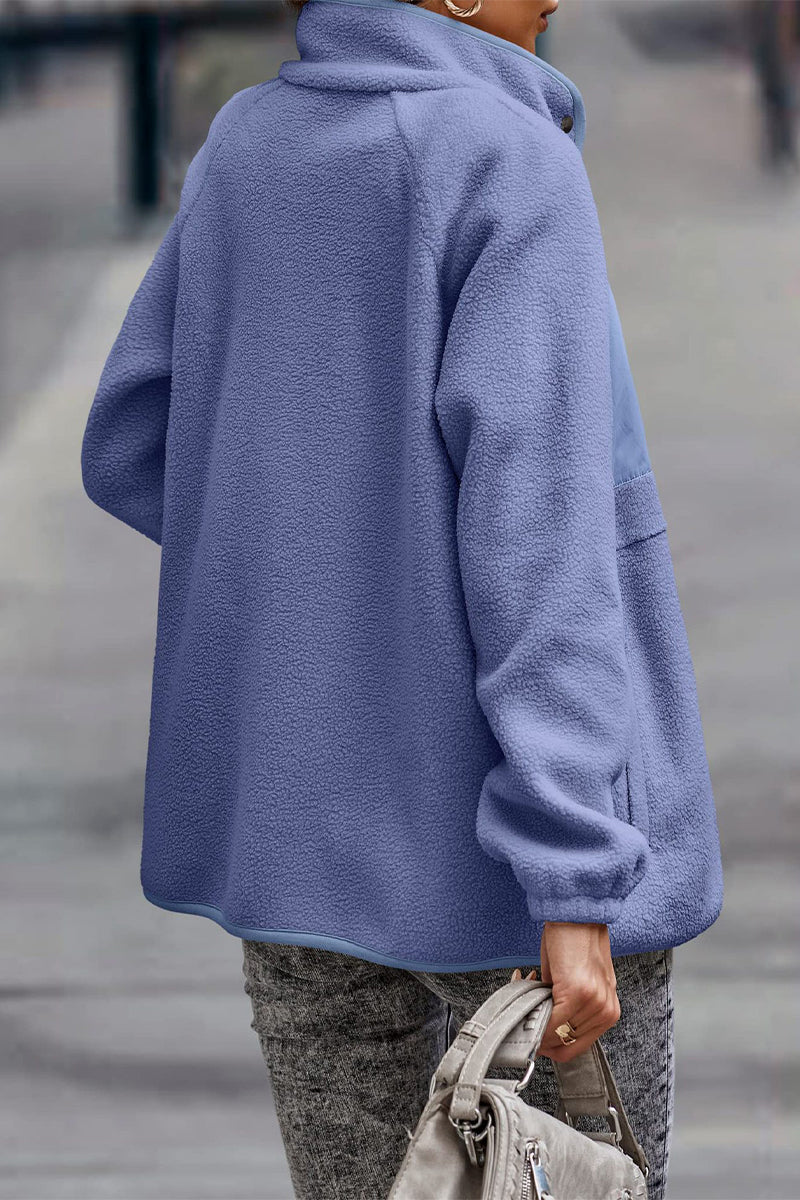 EB | Solid Patchwork Pocket Halb-A Rollkragenjacke (7 Farben)