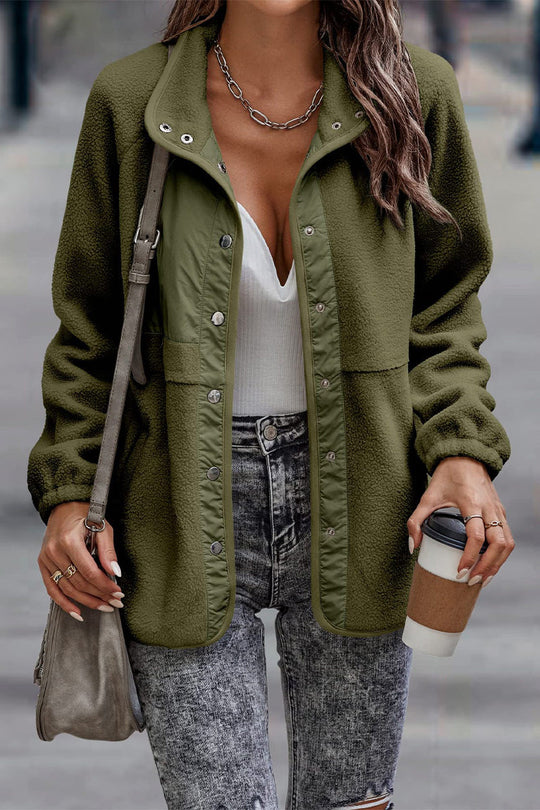 EB | Solid Patchwork Pocket Halb-A Rollkragenjacke (7 Farben)