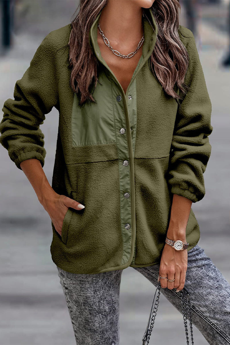 EB | Solid Patchwork Pocket Halb-A Rollkragenjacke (7 Farben)