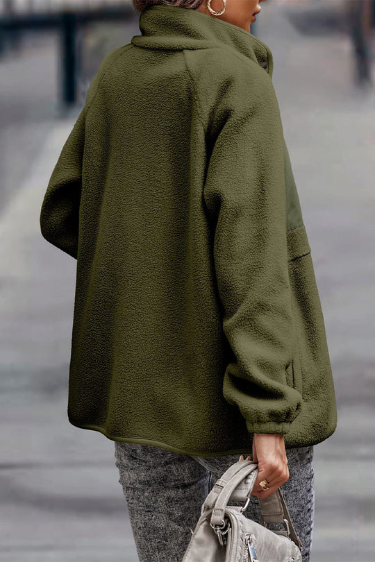 EB | Solid Patchwork Pocket Halb-A Rollkragenjacke (7 Farben)