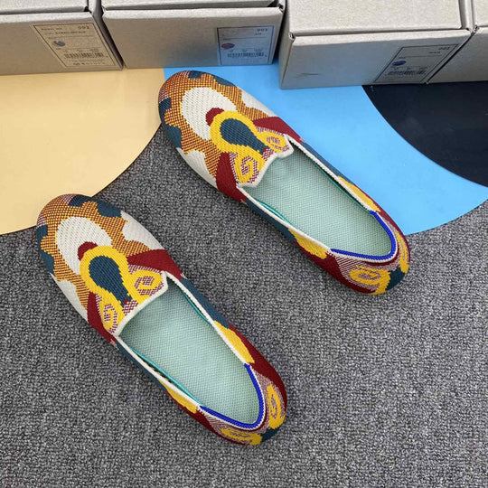 Damen Bequeme Slip-On Pantoletten mit kreativem Musterdruck EB