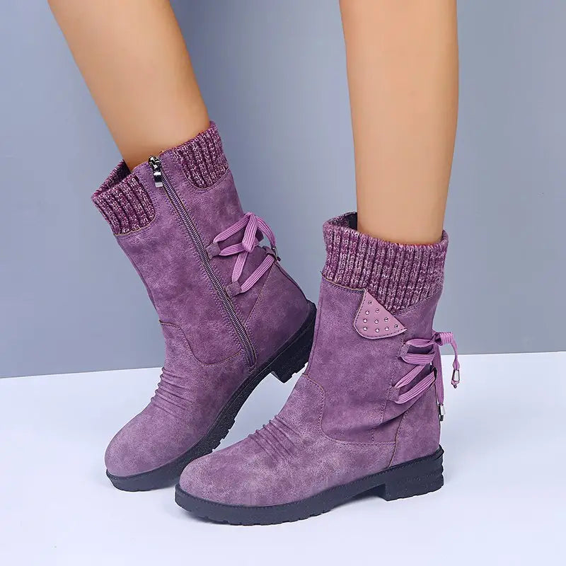 EB | Schneefreie Wasserdichte Mid-Calf Reißverschlussstiefel